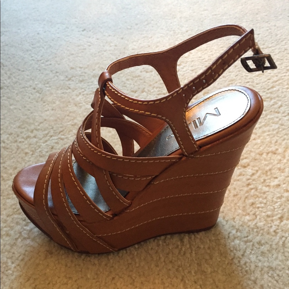 *Real leather* platform wedge